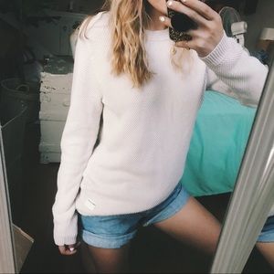 modern amusement oversized white sweater